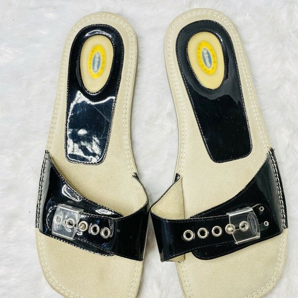 Dr Scholls 9 39 In The Clear Black Patent Leather - Picture 1 of 7